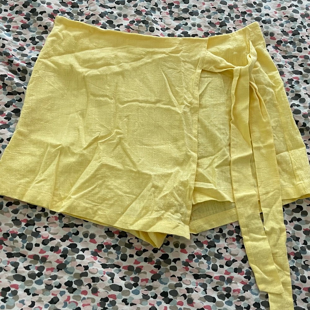 Yellow Wrap Shorts